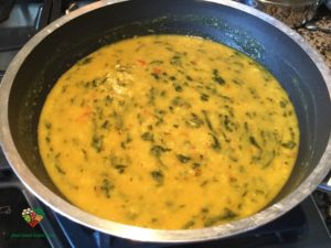 Dal Palak (Lentils with Spinach) on simmer