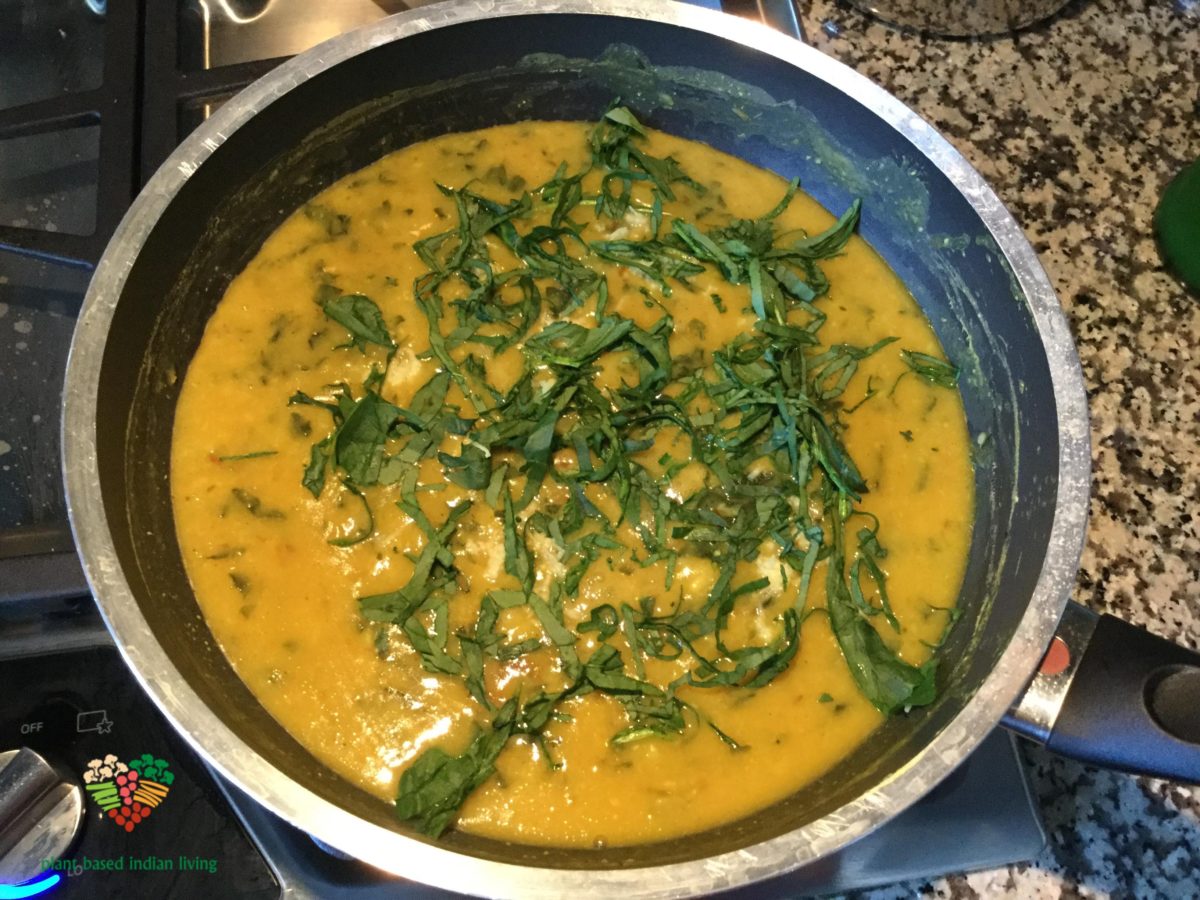 Dal Palak (Lentil Soup/Stew with Spinach)