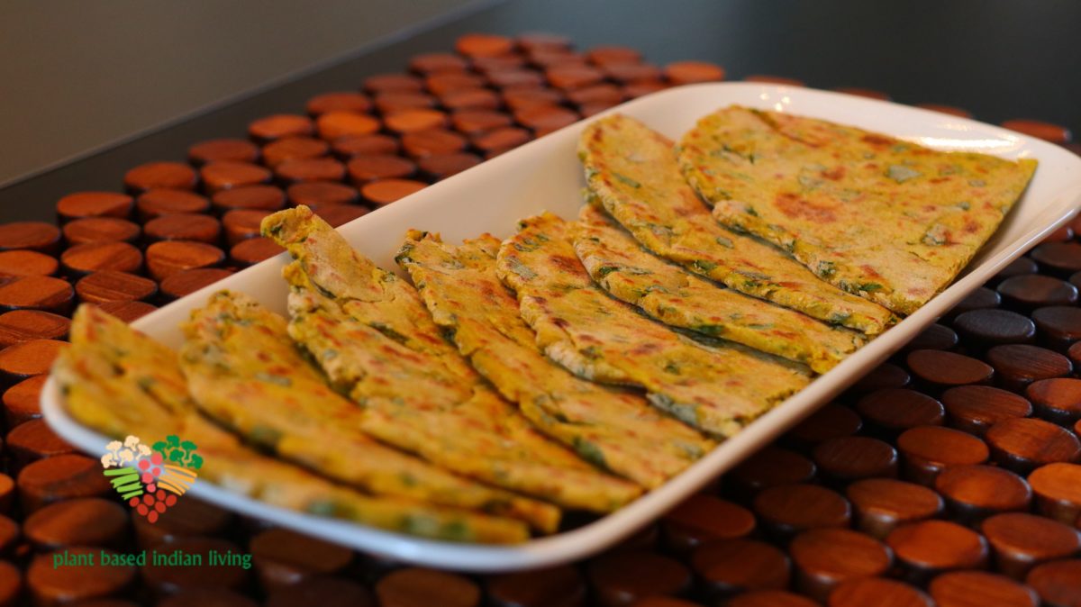 Besan Palak Roti/Chickpea Spinach Indian Bread
