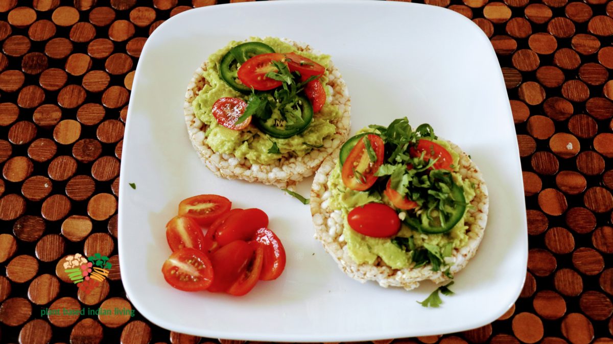 Brown Rice Cakes with Avocados