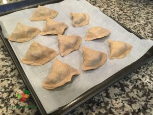 Samosas ready to go into Oven