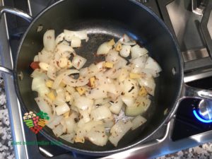 Shahi Paneer - Onions Cooking