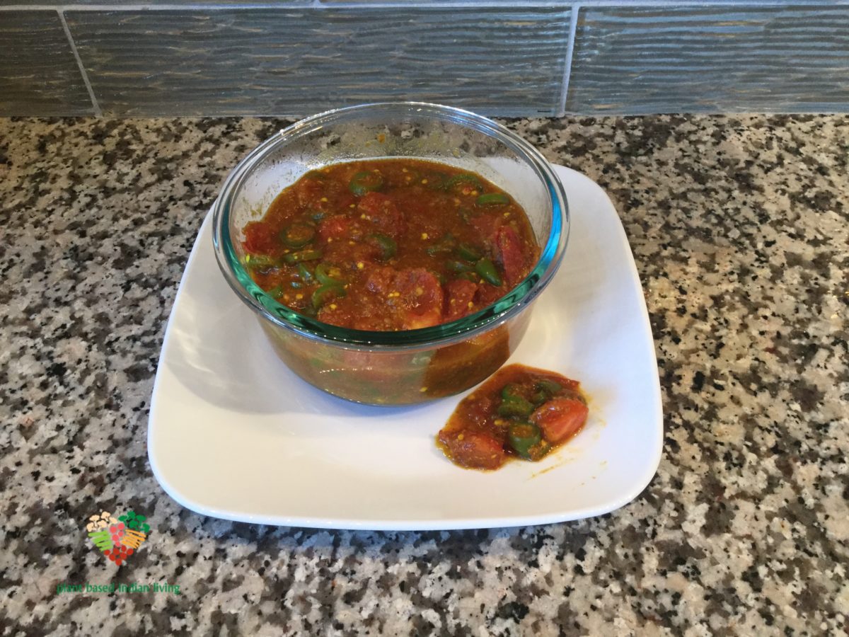 Tomato and Green Chili Chutney (Spicy)