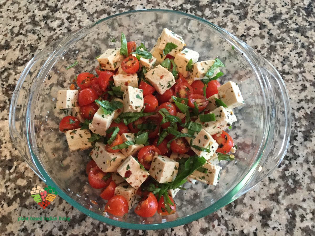 Caprese Salad (Grape Tomato and Tofu)