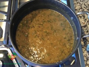 Black Dal Saag simmering